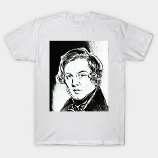 Robert Schumann Black and White Portrait | Robert Schumann Artwork 3 T-Shirt